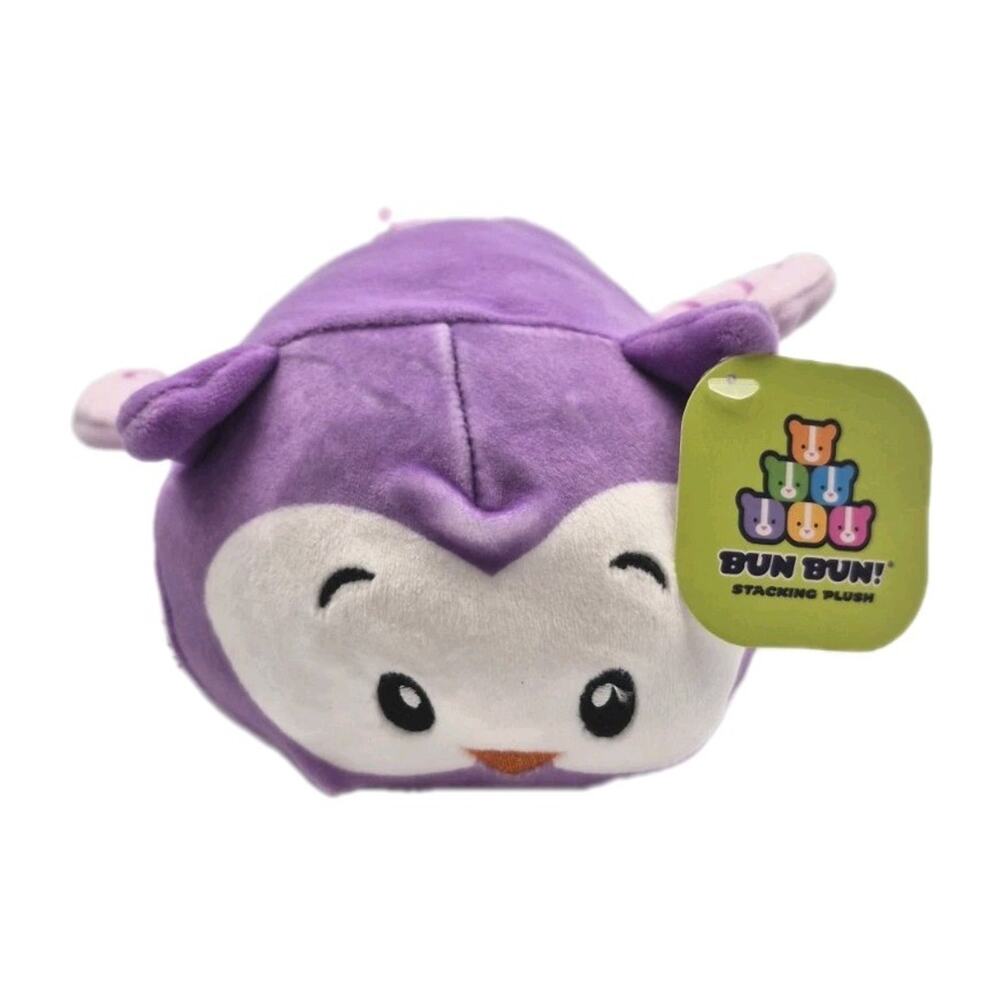 Bun Bun Stacking Plush Purple Owl Toy Stuffed Animal 8" NWT